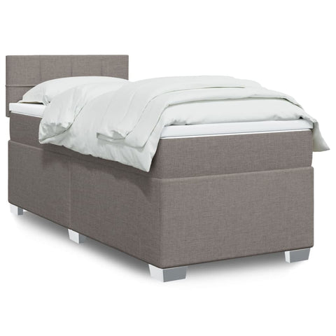 Box Spring Bed with Mattress Taupe 100x200 cm Fabric 3285803