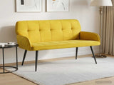 2 Seater Sofa with Metal Legs 2-Seater Yellow Velvet 42051058