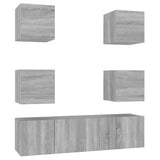 6 Piece TV Cabinet Set Grey Sonoma Engineered Wood 3120240