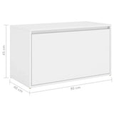 808666 Hall Bench 80x40x45 cm White Engineered Wood