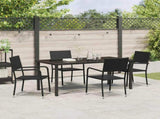 Garden Dining Set with Cushion 5 pcs Black Poly Rattan 3380039