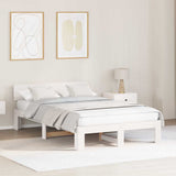Bed Frame with Headboard White 135 x 190 cm Solid Pine Wood 872660
