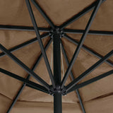 Garden Parasol Taupe Polyester, Aluminium, Steel Large 47373