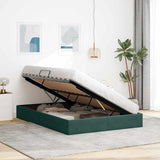 Storage Bed with Mattress Dark Green 140 x 200 cm Velvet 3370103