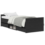 Bed Frame with Headboard Black oak 75 x 190 cm Engineered wood 3329308
