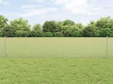 Welded Wire Fence with Posts 10 x 0.6 m Galvanised Steel Silver 3336317