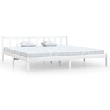 810103 Bed Frame without Mattress White Solid Wood 200x200 cm