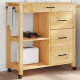 Kitchen Trolley MONZA 84x40x88.5 cm Solid Wood Pine 376115