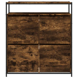 Shoe Cabinet with 4 Flip-Drawers Smoked Oak 100x34x112 cm 3214415