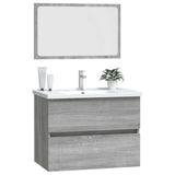 2 Piece Bathroom Furniture Set Grey Sonoma Engineered Wood 815736