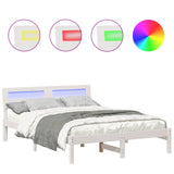 Bed Frame with Headboard White 140 x 190 cm Solid Pine Wood 872783