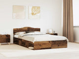 Bed Frame with Headboard Old Wood 120 x 200 cm Solid Pine Wood 3412923
