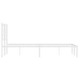 Metal Bed Frame without Mattress with Headboard White 140x200cm 376276