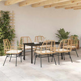 Garden Dining Set 7 pcs Brown Poly Rattan 3380866