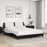 Bed Frame without Mattress "Zadar" Black and White 160x200 cm Faux Leather 3208196
