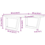 Basin Shelf Wall Mounted Steel and Solid Wood Oak 3302631