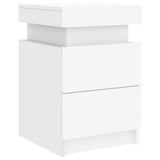 ZNTS Bedside Cabinets with LED Lights 2 pcs White 35x39x55 cm 836750