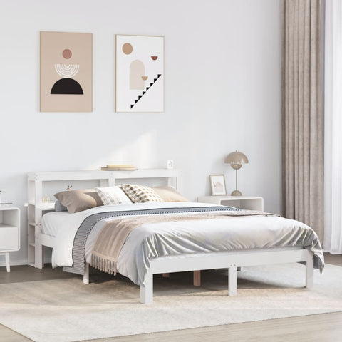 Bed Frame with Headboard without Mattress White 120x200 cm 3306046