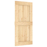 Sliding Door with Hardware Set 95x210 cm Solid Wood Pine 3203114