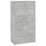 Sideboard with 6 Drawers Concrete Grey 50x34x96 cm Engineered Wood 800670