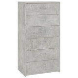 Sideboard with 6 Drawers Concrete Grey 50x34x96 cm Engineered Wood 800670