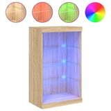 Sideboard with LED Lights Sonoma Oak 60.5x37x100 cm 836709