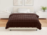 Anti-Slip Faux Rabbit Fur Blanket Olite Camel 220 x 240 cm 42021795