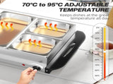 4.5L Stainless Steel Electric Buffet Server, with 3x Trays and Lids, Set of 2 T3398P378831
