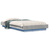 Bed Frame with LED Concrete Grey 80 x 200 cm Engineered Wood 3429586