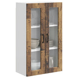 Wall Glass Cabinet PORTO Old Wood 60 x 31 x 100 cm 885533