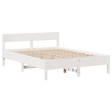 Bed Frame without Mattress White 135x190 cm Double Solid Wood Pine 3306943