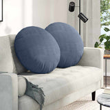 Seat Cushions 2 pcs Blue 80 cm Corduroy Fabric 42014263