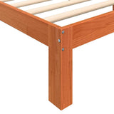 Bed Frame Wax Brown 203.5 x 205.5 x 69.5 cm Solid Wood Pine 876946