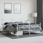 Metal Bed Frame without Mattress with Footboard White 180x200cm 353608
