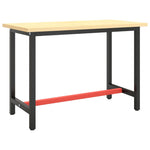 Work Bench Frame Matte Black and Matte Red 110x50x79 cm Metal 151450