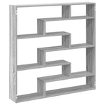 ZNTS Wall Cube Shelf 7 Compartments Grey Sonoma Engineered Wood 860027