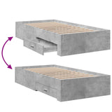 Bed Frame with Storage Concrete Grey 80 x 200 cm 3429530