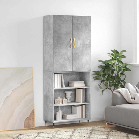 Highboard Concrete Grey 69.5x34x180 cm Engineered Wood 3196055