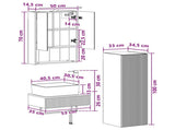 Bathroom Cabinet Set 4 pcs Smoked Oak 50 x 14.5 x 70 cm 3407395
