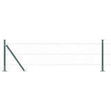 Fence Post with Concrete Base 26 pcs Green Powder-Coated Steel 3350217