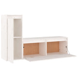 TV Cabinets 2 pcs White Solid Wood Pine 3100115