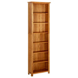 Bookcase Natural Oak Solid oak wood with oak veneered MDF Tall 331743
