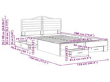 Bed Frame with Drawer Artisan Oak 120 x 190 cm Engineered Wood 3413638