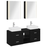 Bathroom Furniture Set 5 pcs Black Oak 3406808