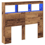 Headboard with Shelf Old Wood 120 x 17 x 102 cm Engineered Wood 869111
