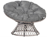 360&deg Swivel Rattan Papasan Moon Bowl Chair Round Lounge Garden Wicker Basket Seat with Padded T3398P555163