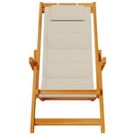 Beach Chair with Cushion 2 pcs Brown x x Solid Acacia wood 3325144
