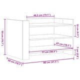 Coffee Table Grey Sonoma 80x50x50 cm Engineered Wood 848344