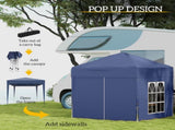 2 x 2 m Garden Pop Up Gazebo, Wedding Party Tent Marquee, Water Resistant Awning Canopy with T3398P310355