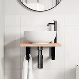 Basin Shelf Wall Mounted Steel and Solid Wood Oak 3302555